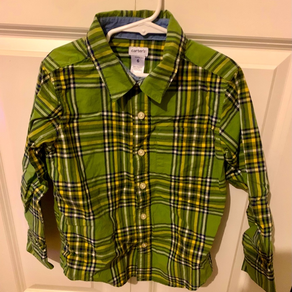 Carter’s button up plaid long sleeve (sz 6)